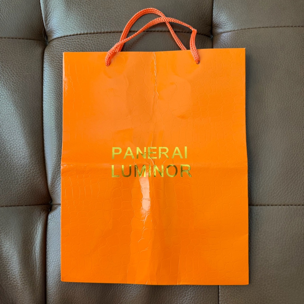 Panerai Luminor Bright Orange Gift Bag with Gold Logo
